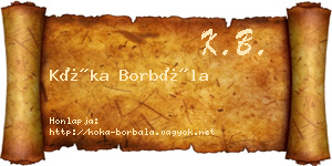 Kóka Borbála névjegykártya
