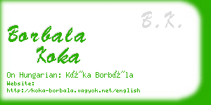 borbala koka business card